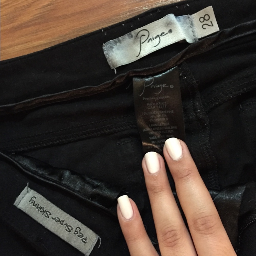 Paige Black “Peg Super Skinny” Jeggings